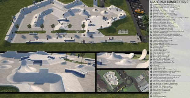 A 3D image of the new skate park design. Picture Maverick Industries/Cornwall Council planning register