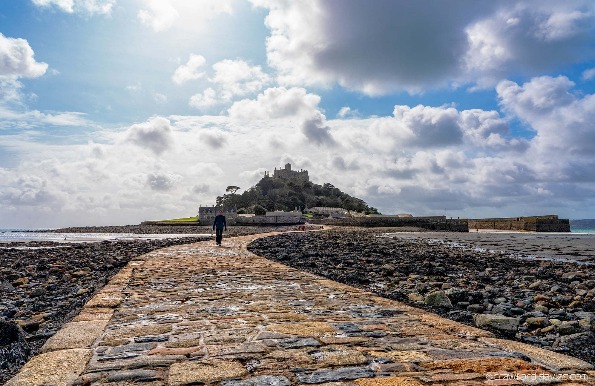 Marazion at very low tide, by Stephen Crawford Davies