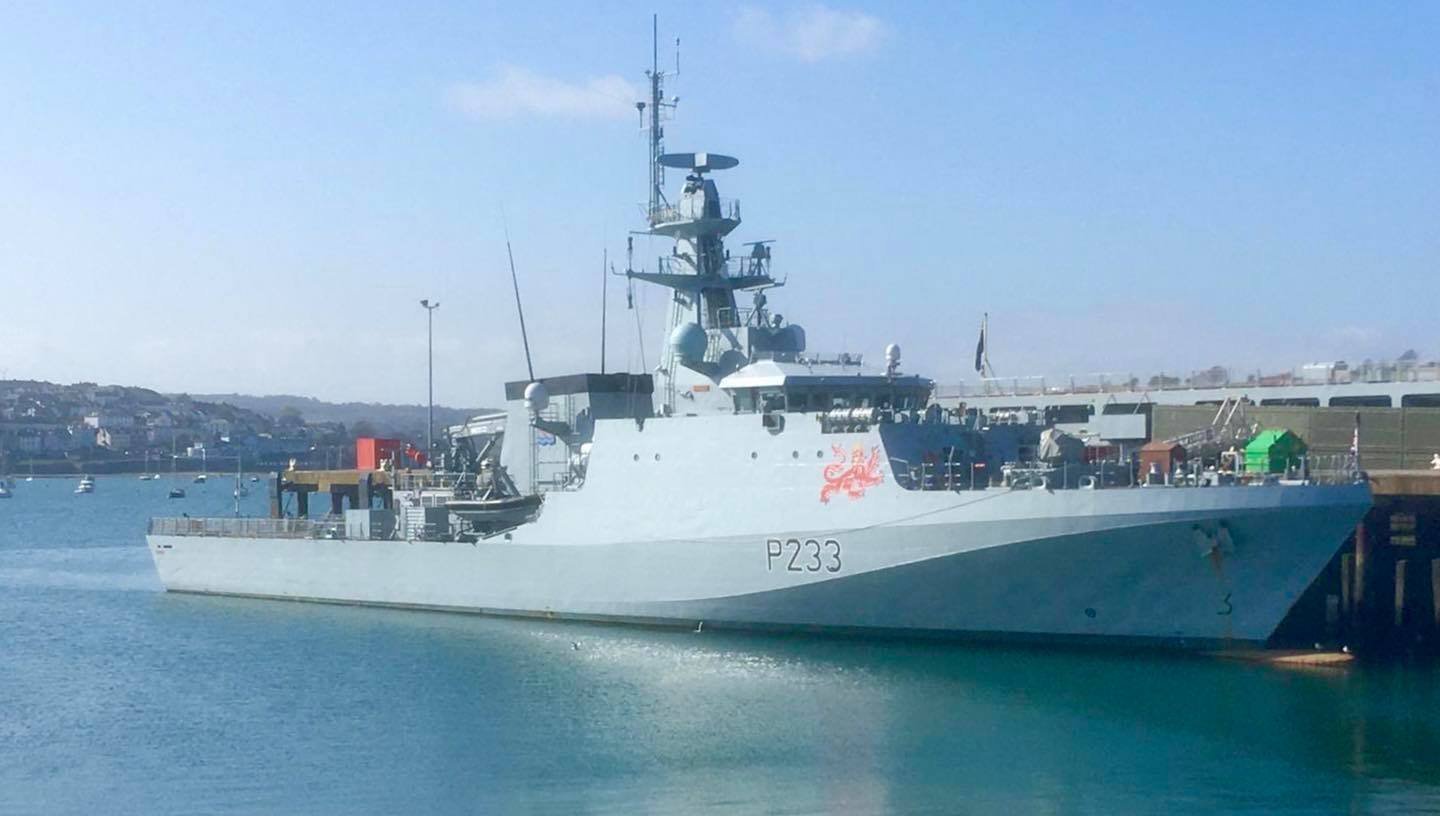 HMS Tamar arrives in Falmouth. Picture: HM Naval Base Devonport