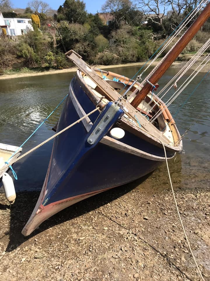 The boat tipped over after its supports were removed. Picture: Erin Bastian