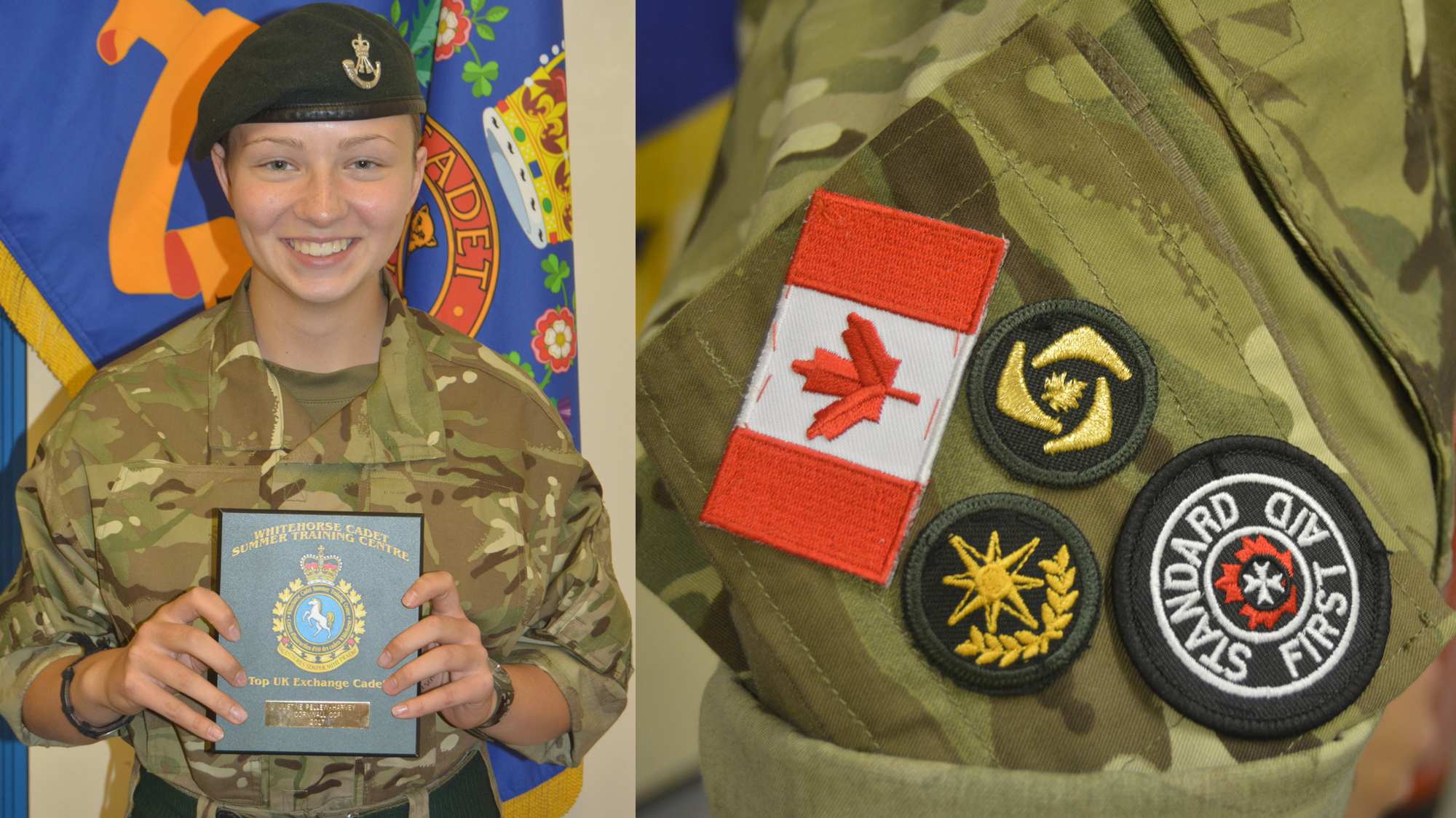 With her plaque for the top UK Exchange cadet at Whitehorse Cadets Summer Training Centre, Canada. Picture Cornwall Army Cadets