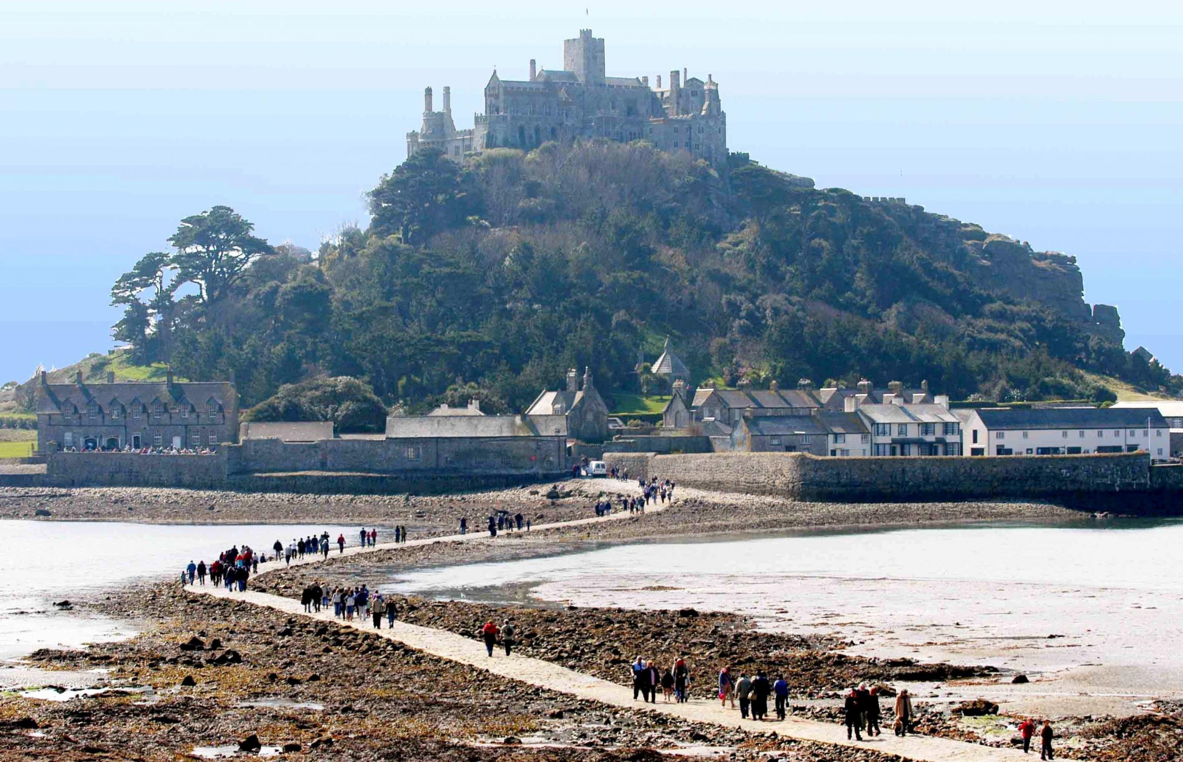 The mount is accessable on foot during certain tides. Picture: SWNS