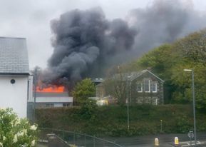 The building was well alight. Picture Jodie Edwards