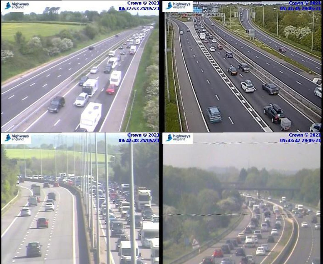 Heavy congestion on the M5 Southbound on Saturday morning. Picture: Highways England