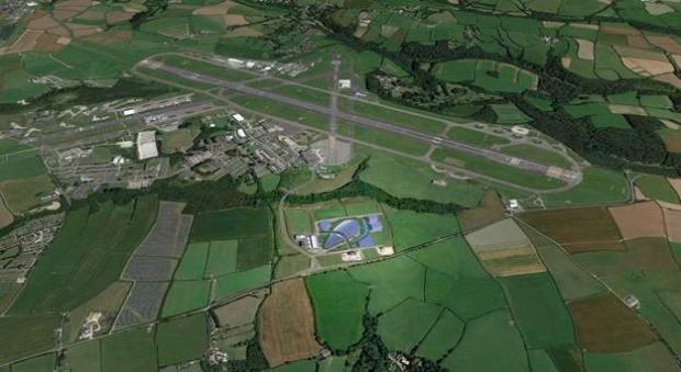 Falmouth Packet: The location of the site near Newquay Airport.