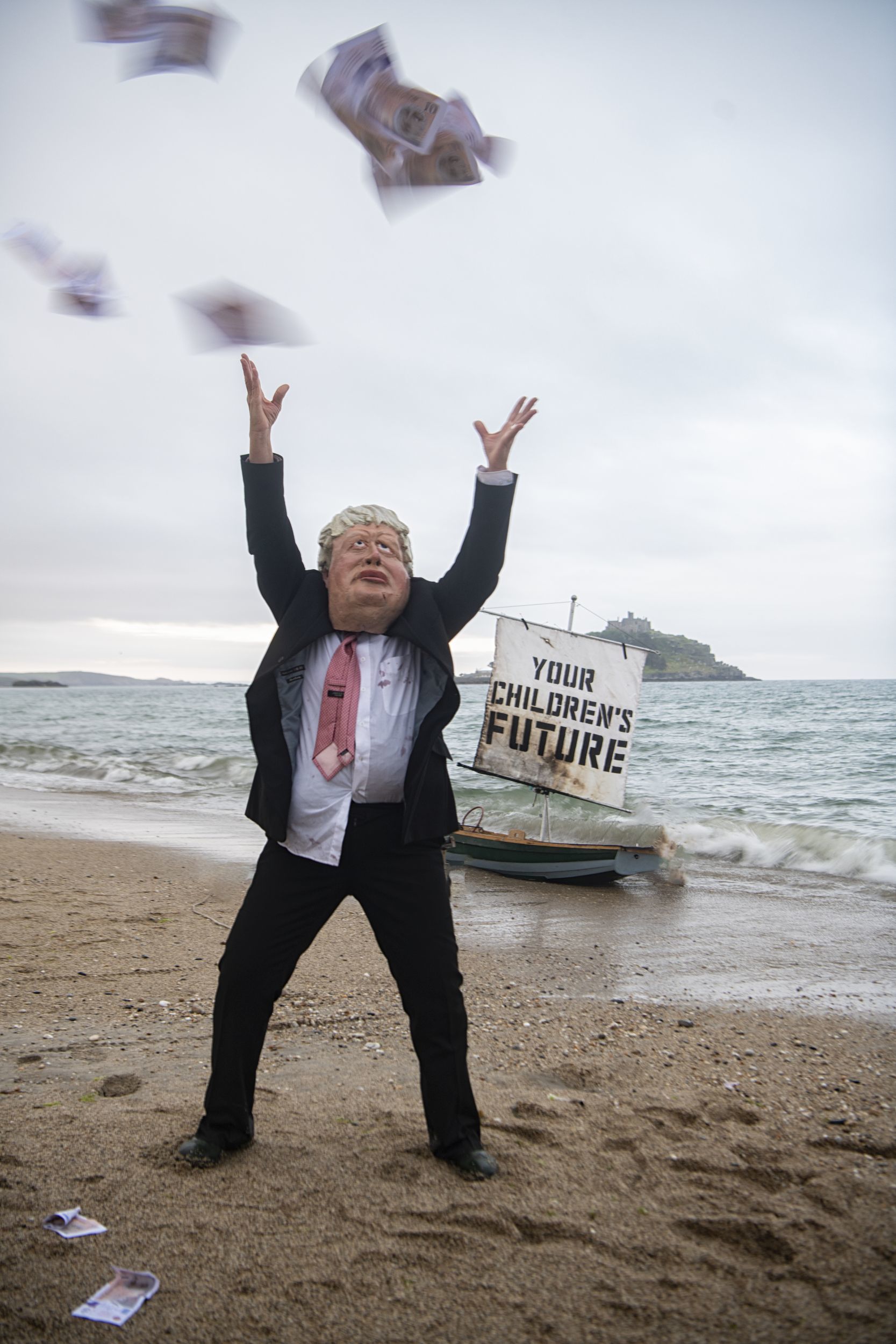 It was the latest in a series of protests by Ocean Rebellion in the run up to the G7 Summit. Picture: Guy Reece