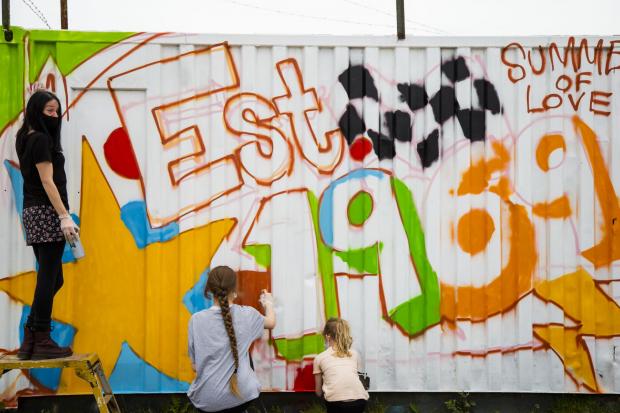 Falmouth Packet: The artwork at the raceway has gone down a treat. Picture: Julia Wrzesinska