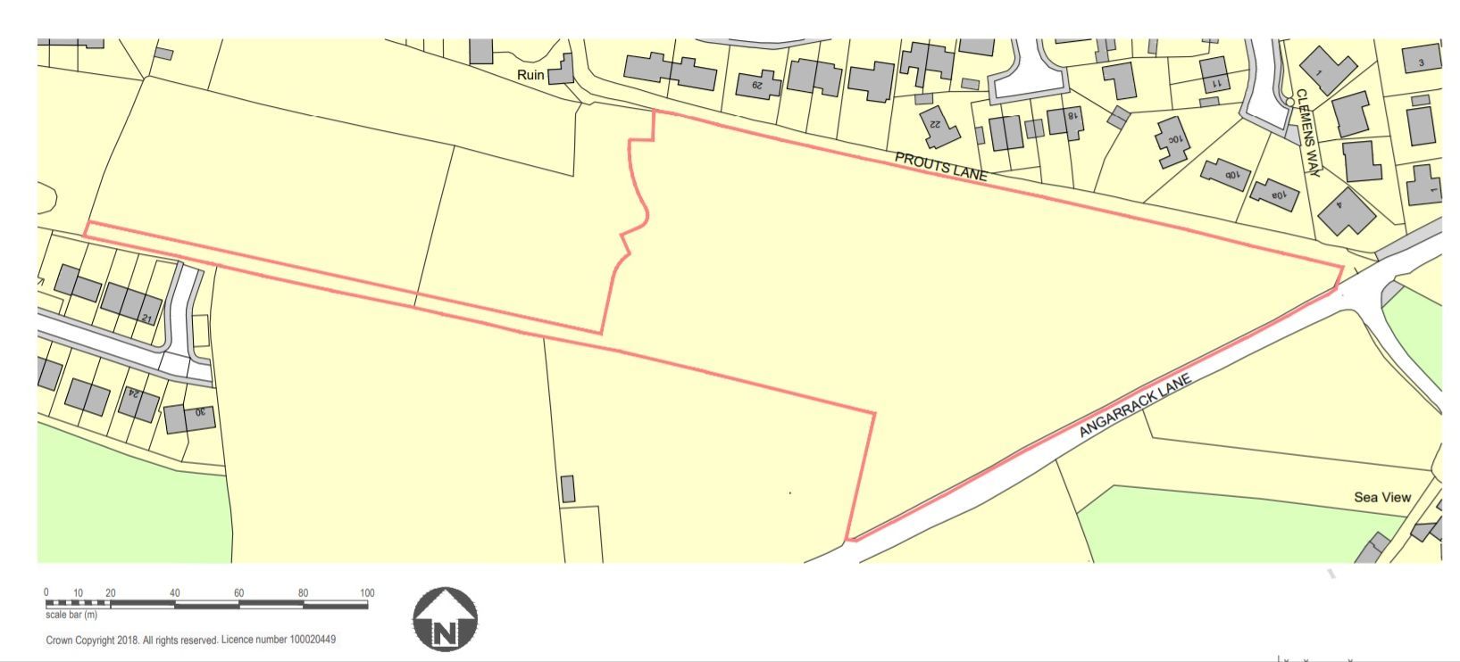 A map of the site in the planning documents