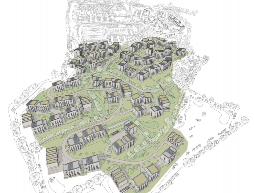 3D image of the proposed residential area of the Penvose Student Village in Penryn