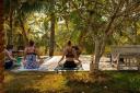Alicia Ray practising yoga in Sri Lanka