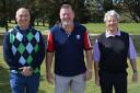 Gary Wall Club Captain. Kevin James winner of John Rose Memorial Cup and Steve Burrows President of Falmouth Golf Club