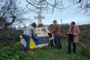 Ukranian refugees help mark Grade II listing of historic cross in Mylor