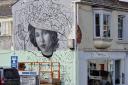 The mural process has started outside Lady Eve Vintage, Helston