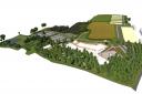 An aerial 3D view of how the new snow park could look near St Austell