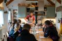Chef Rupert Cooper and students from Richard Lander School and Truro & Penwith College