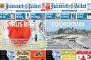Front covers from the Falmouth Packet in March / April 2020