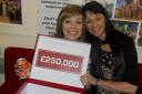Tegen Roberts from Cornwall (left) after winning £250k on Deal or No Deal