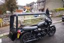 Ivor in the sidecar outside his home for his final journey