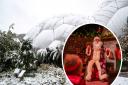 Father Christmas arrived at the Eden Project in the snow this year