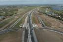 The new Chiverton interchange on the A30 in Cornwall will soon have four lanes of the new dual carriageway carrying traffic,
