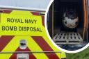 The Royal Navy Bomb Disposal team arrived at the beach in Cornwall on Monday