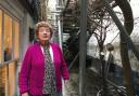 Pat Plumbridge in her garden at her home in Newlyn when it was blocked with scaffolding  Picture: LDRS/Richard Whitehouse