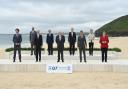 The official G7 photo of world leaders at Carbis Bay in Cornwall. Picture: G7