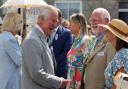Prince Charles shares a joke with Penzance mayor Jonathan How and consort Lesley Bradley  Picture: Greg Martin / Cornwall Live