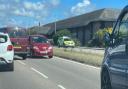 The Citroen C3 driving into two lanes of oncoming traffic at Eastern Green, Penzance  Picture: Crystal Major