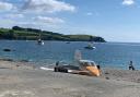 The plane 'crashed' at a beach in the Helford area is not what it seems  Picture: Austen Osborne