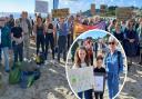 Protestors gathered at Gyllyngvase Beach in Falmouth last October to demand more action over sewage laws  Pictures: Paul Armstrong