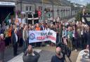 Protestors at Penzance Railway Station on Tuesday evening  Picture: Barry West