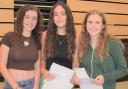 Falmouth School friends Sennen Austin-Smith, Sophie Reade and Lauren Davis, who achieved nine grade 9 GCSEs