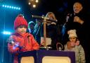 Albie Cook prepares to switch on the Christmas lights in Falmouth on Thursday