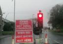 Two-way traffic lights have been put in place at the bottom of Trengrouse Way in Helston