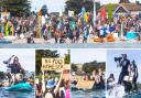 Surfers Against Sewage held a paddle-out at Gyllyngvase, Falmouth as one of 30 events nationally