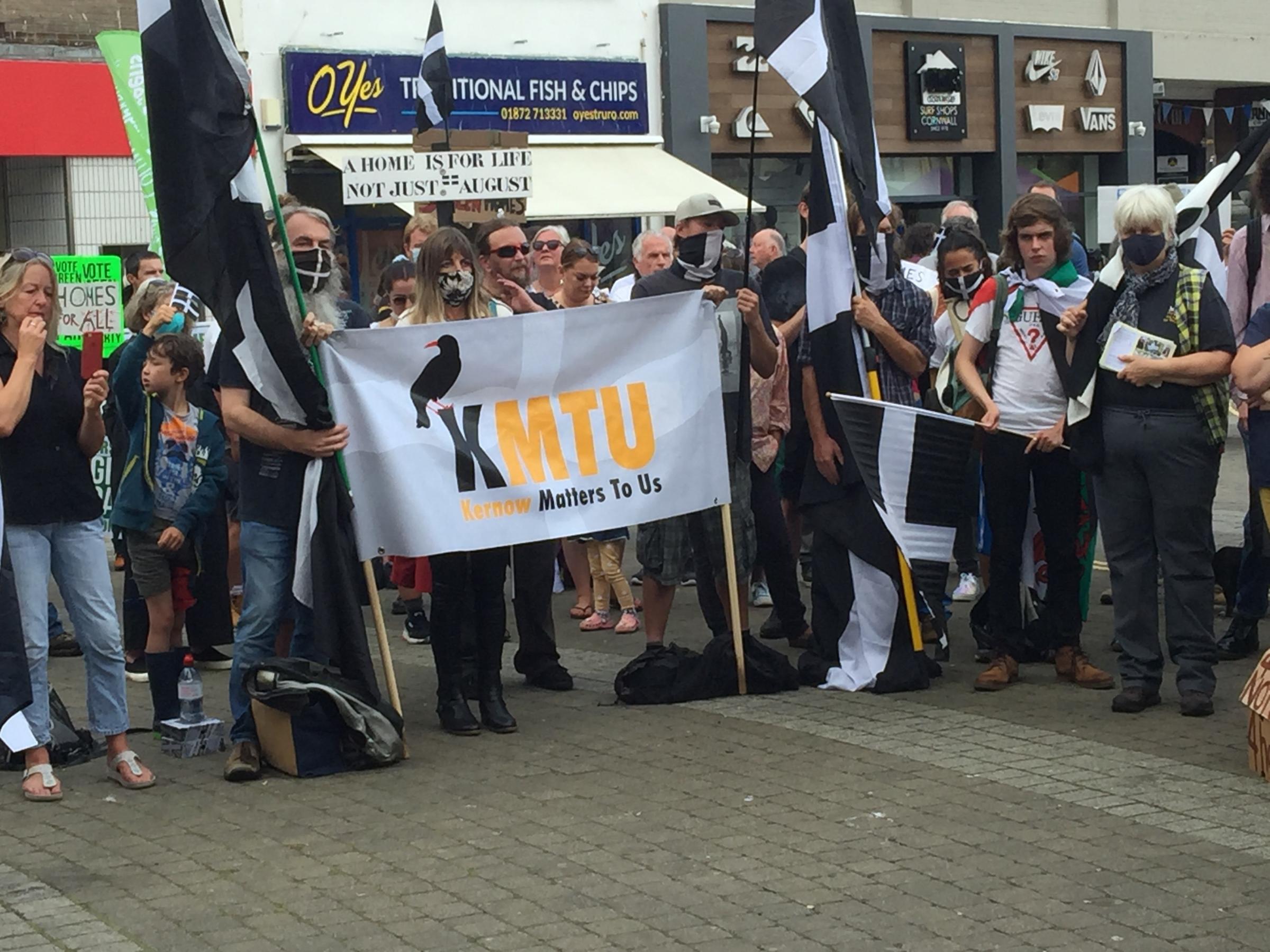 The Kernow Matters (KMTU) group at the protest Picture: Kernow Matters