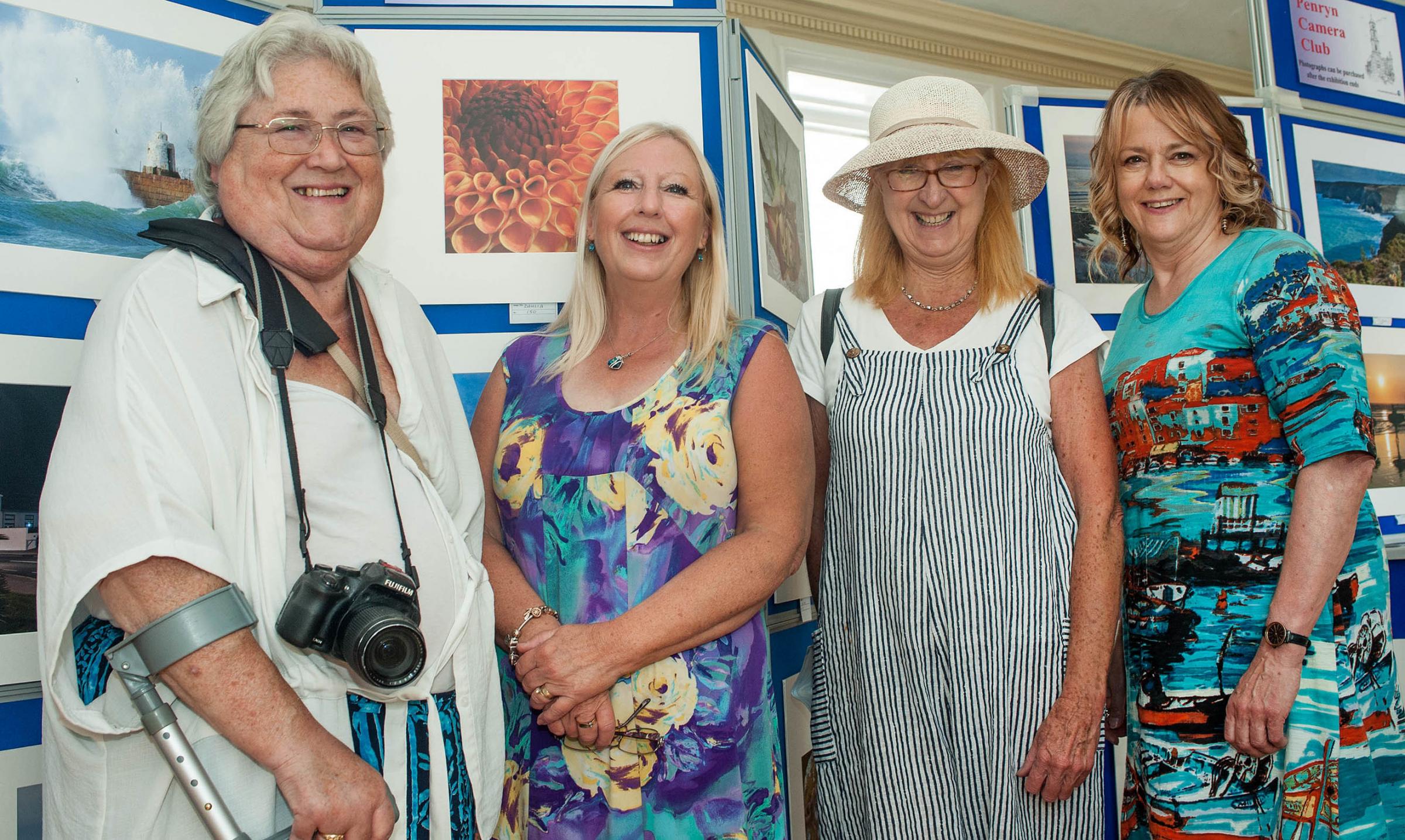 Penryn Camera Club photographers L/R: Carol Coward, Karen Burton, Eve Govier and Claire Dougal pictured at the clubs exhibition in the Town Hall. Picture by Colin Higgs