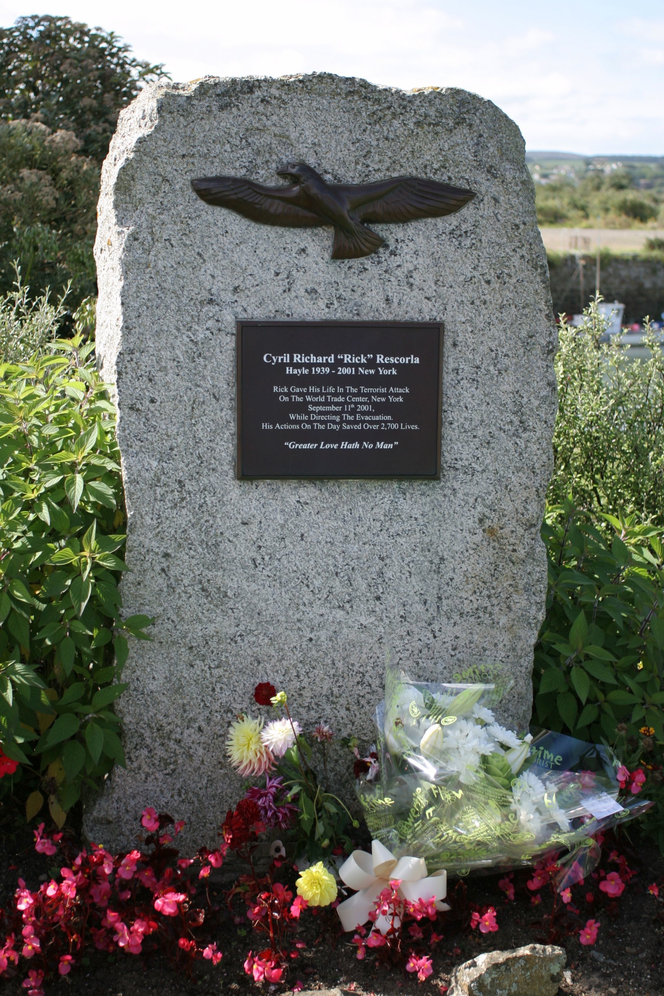 The Rick Rescorla Memorial in Hayle Picture: Ben Darlow/Wikipedia Creative Commons Attribution