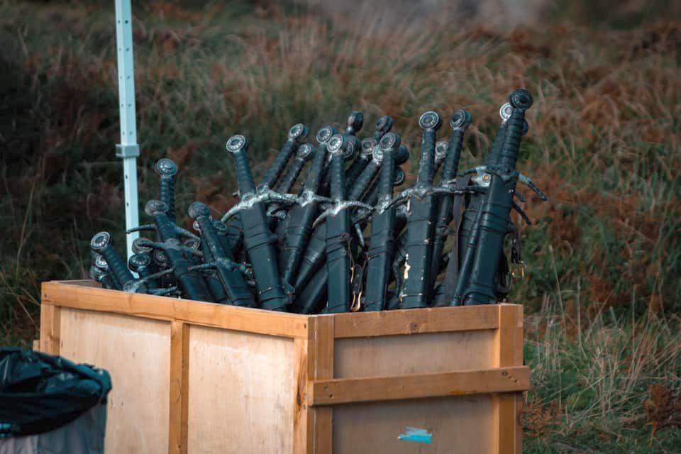 A box filled with prop swords Picture: Cornwall_in_Focus