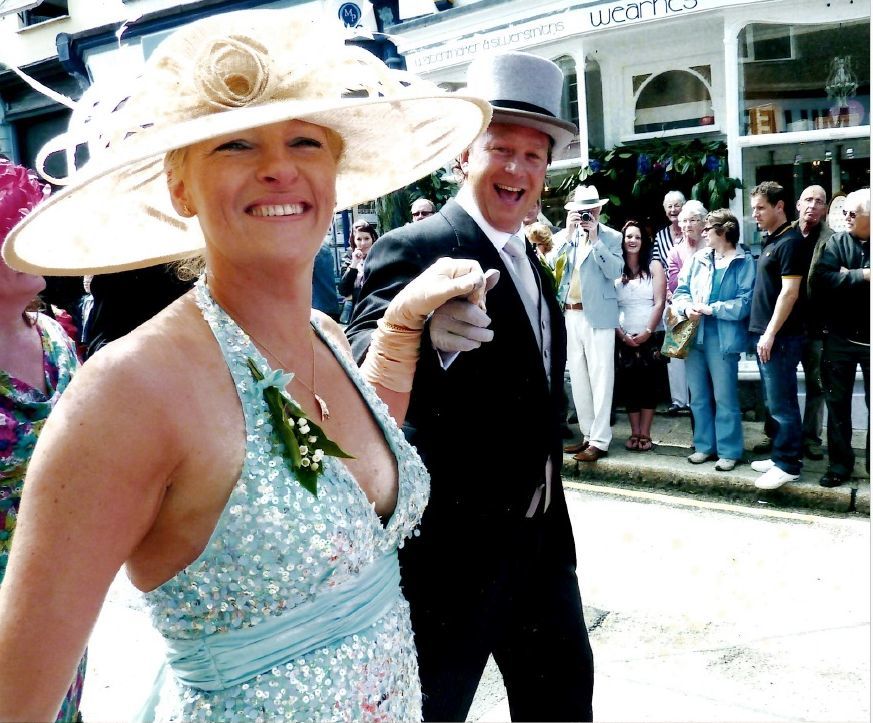 Sarah and Adam Corbridge, pictured dancing the Midday Dance, are passionate about Flora Day and its traditions
