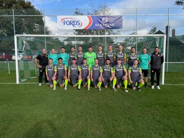 Falmouth Packet: Falmouth Town pictured in their away kit before their win against Sidmouth