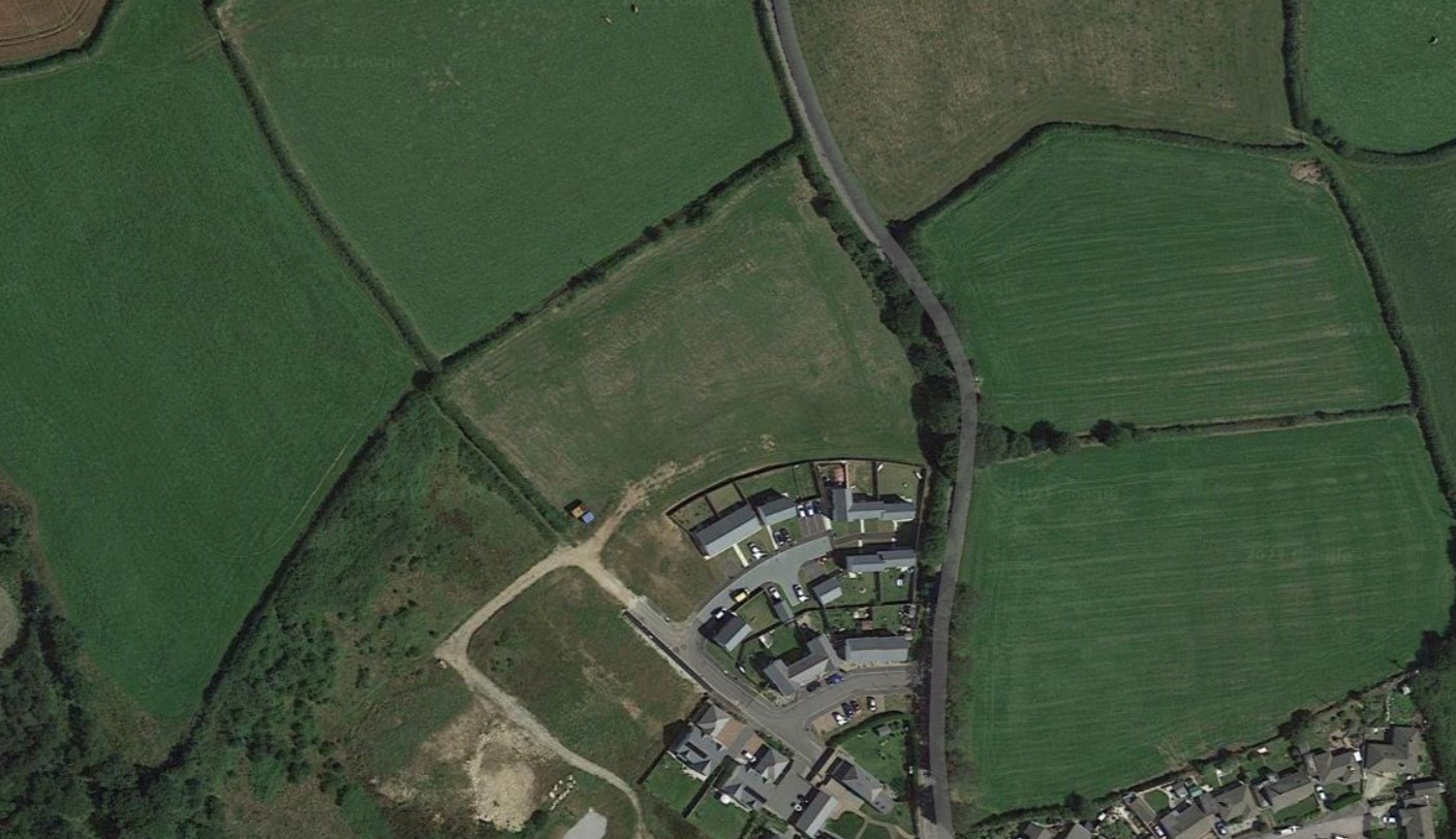 The site in Constantine where Coastline Housing has applied for permission to build 25 affordable homes (Image: Google)