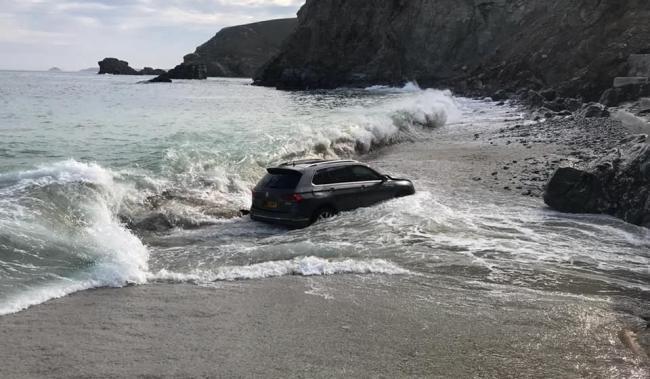The SUV swept into the sea at St Agnes in May