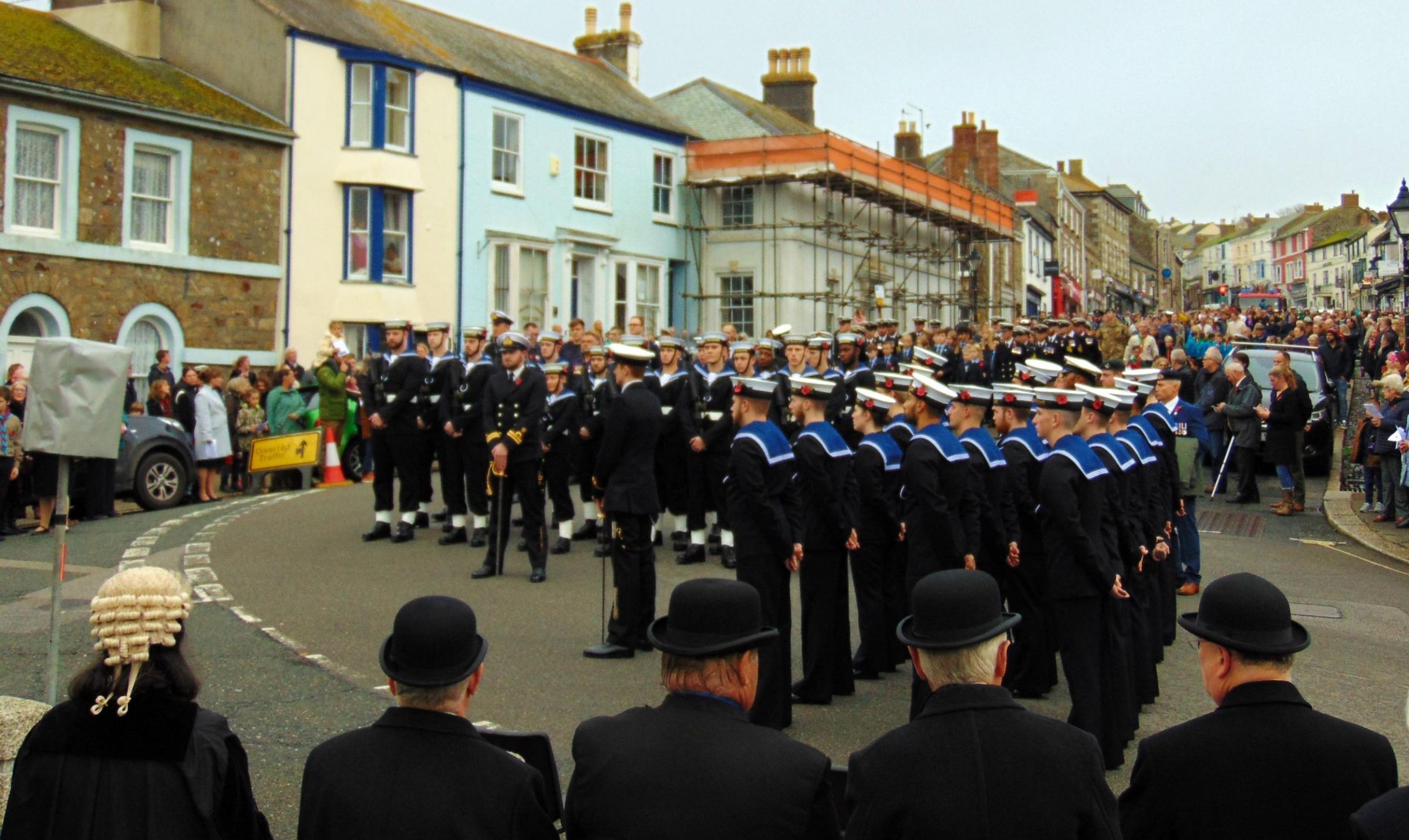 A large contigent of Culdrose sailors took part in the parade Picture: RNAS Culdrose