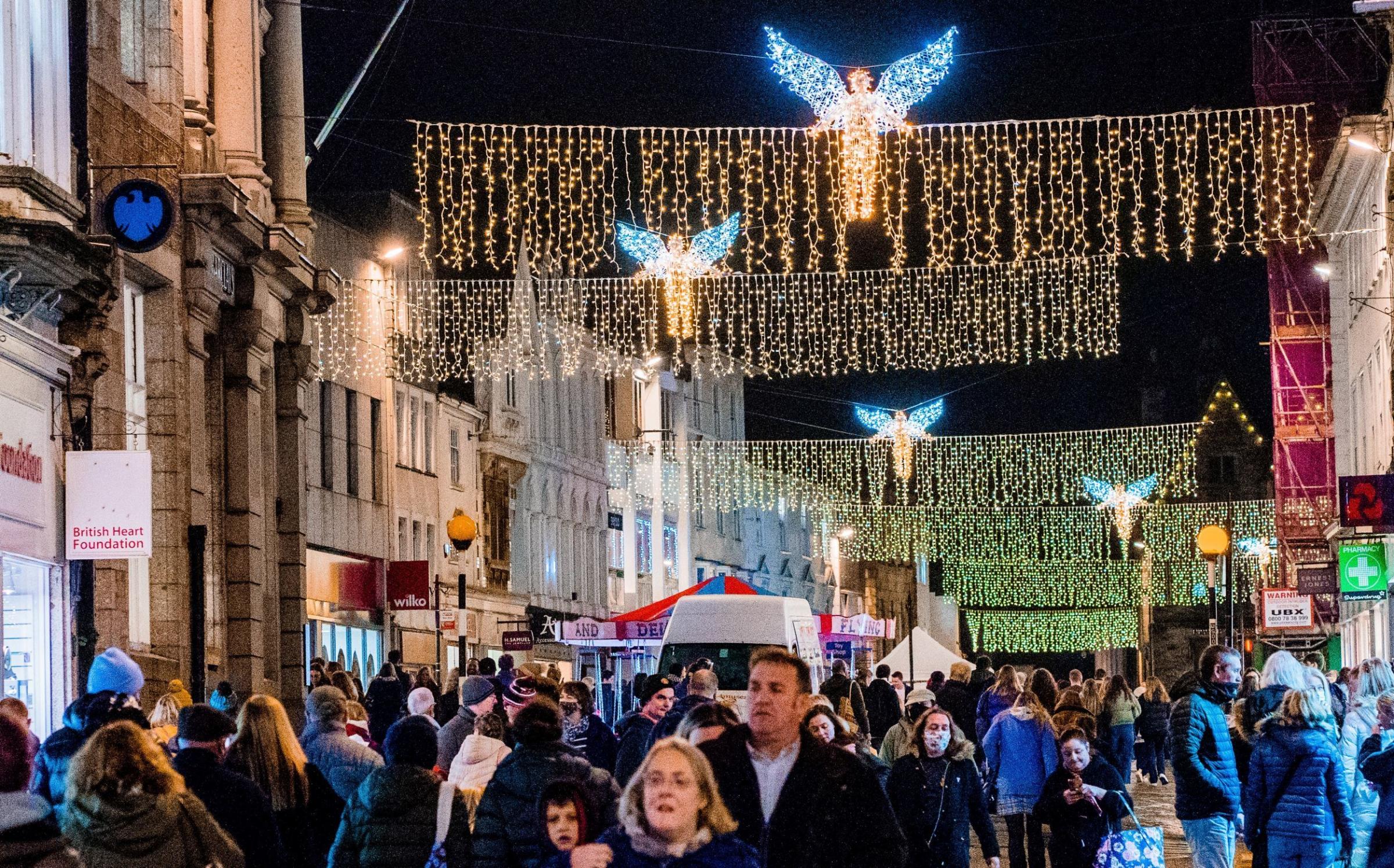 Late night shopping is a popular Christmas event in Truro