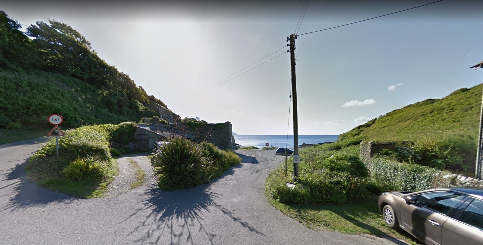 The car park in West Portholland where a planning application to install parking machines and cameras has been refused (Image: Google)