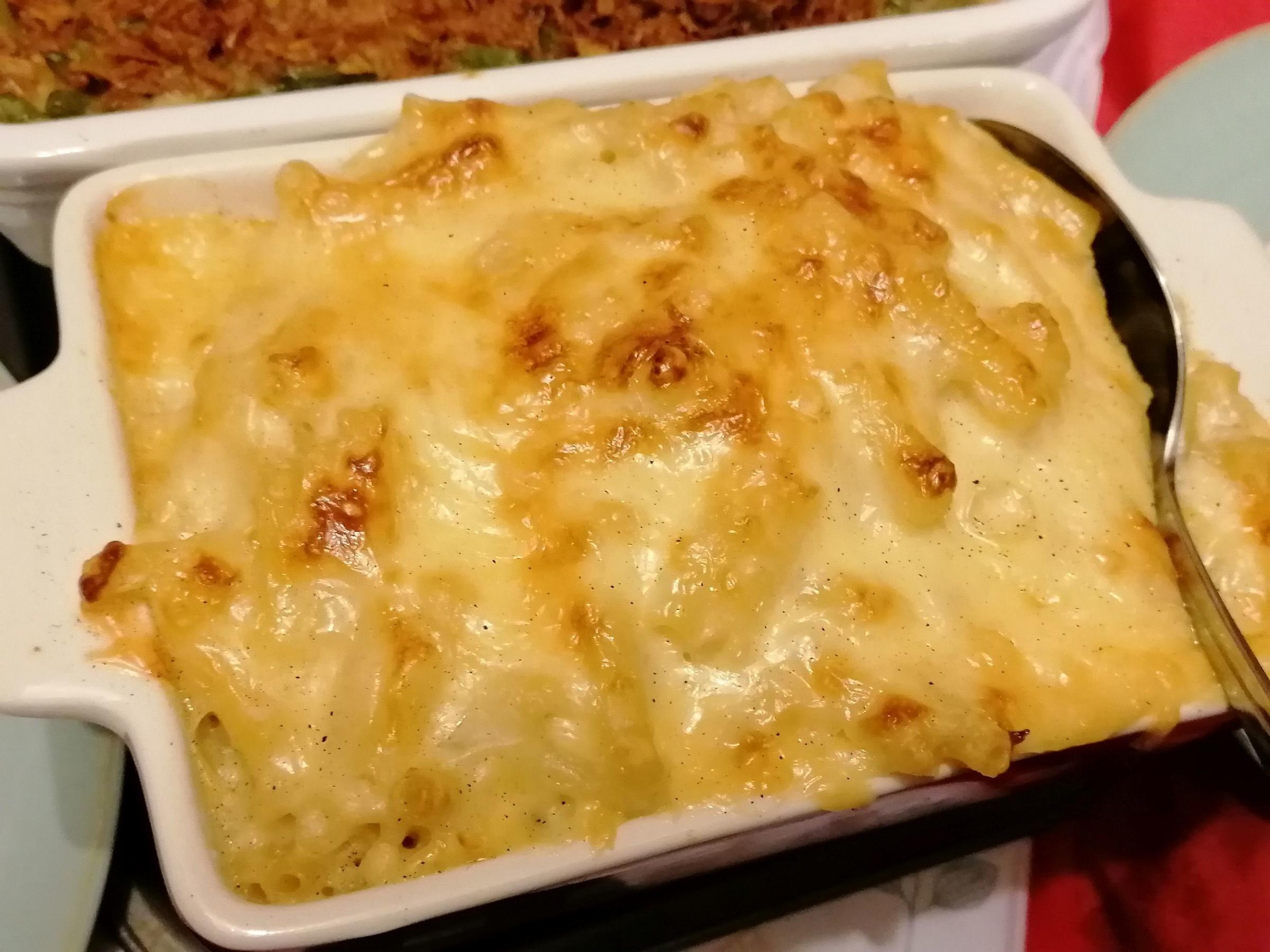 The gooey mac and cheese was a warming side dish