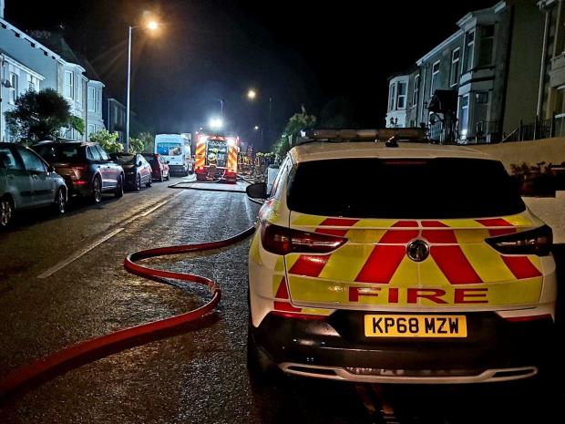 Falmouth Packet: Appliances from Tolvaddon, Hayle, Perranporth, Falmouth attended the scene. Picture: Hayle Emergency Services Community Station