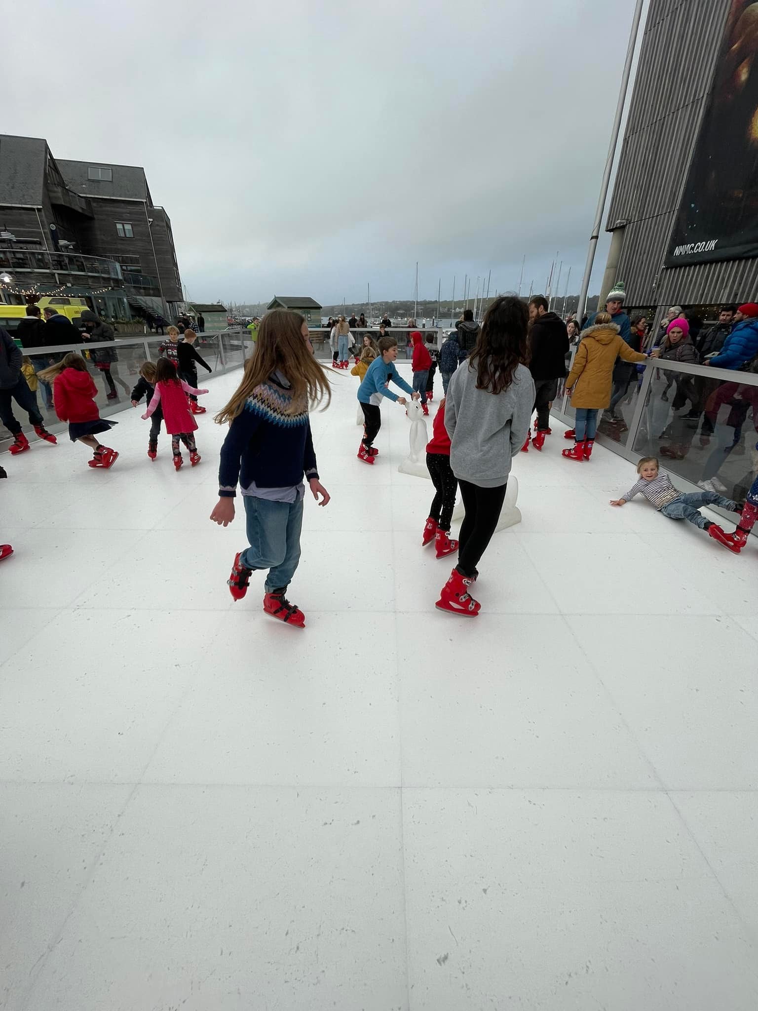 Having fun on the ice rink. Pictures Falmouth Town Team